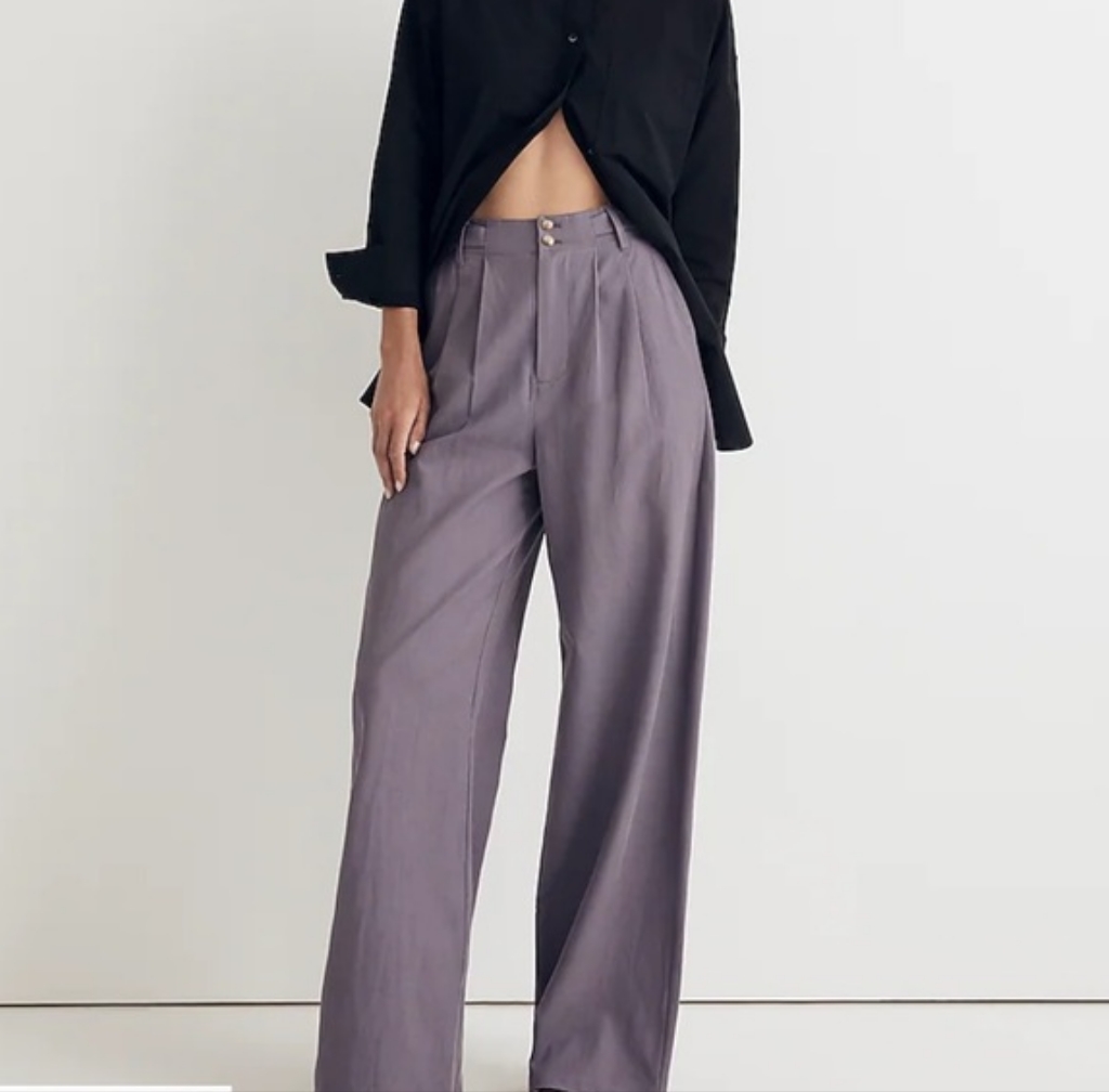 Madewell Wide Leg Pants In Purple